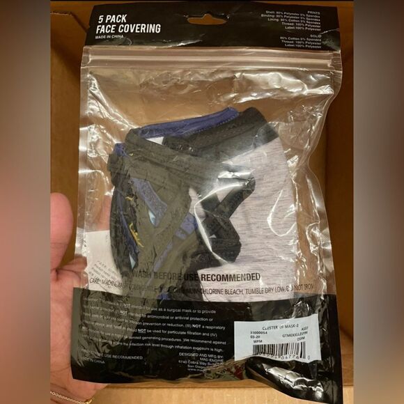 5 pack face covering masks facemasks - Picture 2 of 4